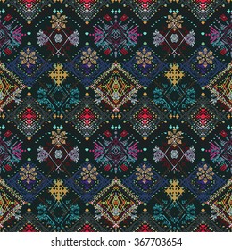 Abstract ethnic seamless pattern. Tribal art boho print, hand drawn vintage ornament. Background texture, wallpaper, wrapping