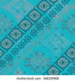 Abstract ethnic seamless pattern. Tribal art boho print, hand drawn ornament. Background texture, wallpaper, wrapping