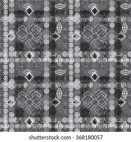 Abstract ethnic seamless pattern. Tribal art boho print, hand drawn vintage ornament. Background texture, wallpaper, wrapping