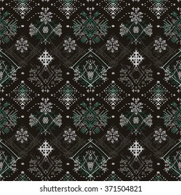 Abstract ethnic seamless pattern. Tribal art boho print, hand drawn vintage ornament. Background texture, wallpaper, wrapping
