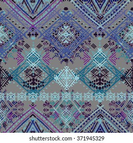 Abstract ethnic seamless pattern. Tribal art boho print, hand drawn ornament. Background texture, wallpaper, wrapping
