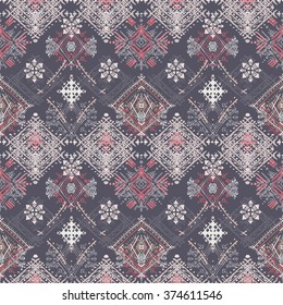 Abstract ethnic seamless pattern. Tribal art boho print, hand drawn vintage ornament. Background texture, wallpaper, wrapping