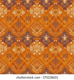 Abstract ethnic seamless pattern. Tribal art boho print, hand drawn vintage ornament. Background texture, wallpaper, wrapping