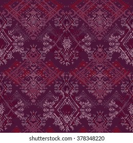 Abstract ethnic seamless pattern. Tribal art boho print, vintage ornament. Background texture, wallpaper, wrapping