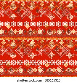 Abstract ethnic seamless pattern. Tribal art boho print, vintage geometric ornament. Background texture, wallpaper
