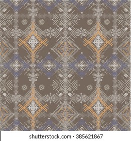 Abstract ethnic seamless pattern. Tribal art boho print, vintage geometric ornament. Background texture, wallpaper