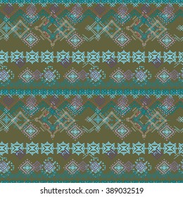 Abstract ethnic seamless pattern. Tribal art boho print, vintage geometric ornament. Background texture, wallpaper