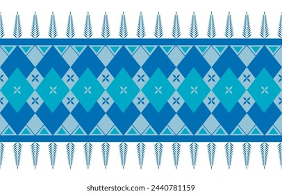 Abstract ethnic seamless pattern in tribal.Ikat textile texture in native American,Mexican,African, scandinavian style.Aztec geometric fabric folk art background.Colorful boho design for print decor.
