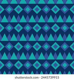 Abstract ethnic seamless pattern in tribal.Ikat textile texture in native American,Mexican,African, mediterranean style Aztec geometric fabric folk art background.Colorful boho design for print decor.