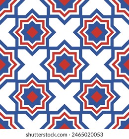 Abstract ethnic seamless pattern in tribal.Ikat textile texture in native American,Mexican,African, mediterranean style.Aztec geometric fabric folk art background.Colorful moroccan design for decorate