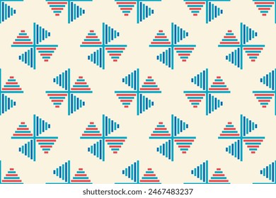 

Abstractas patrón étnico sin costuras en textura textil tribal.Ikat en estilo nativo americano, mexicano, africano, mediterráneo.Fondo de arte popular geométrico nórdico.Hermoso diseño boho para decoración de impresión