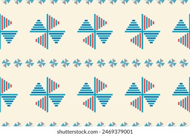 Abstractas patrón étnico sin costuras en textura textil tribal.Ikat en estilo nativo americano, mexicano, africano, mediterráneo.Fondo de arte popular geométrico nórdico.Hermoso diseño boho para decoración de impresión