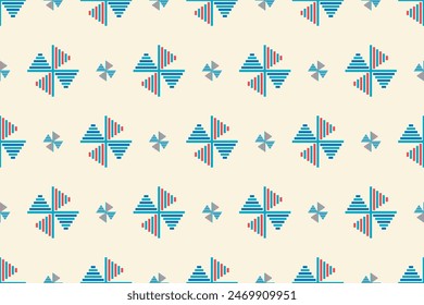 Abstractas patrón étnico sin costuras en textura textil tribal.Ikat en estilo nativo americano, mexicano, africano, mediterráneo.Fondo de arte popular geométrico nórdico.Hermoso diseño boho para decoración de impresión