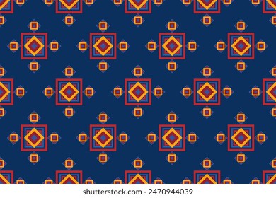 Abstract ethnic seamless pattern in tribal.Ikat textile texture in native American,Mexican,African, mediterranean style.Aztec geometric fabric folk art background.Beautiful boho design for print decor