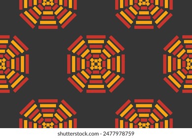 Abstract ethnic seamless pattern in tribal.Ikat textile texture in native American,Mexican,African, mediterranean style.Nordic geometric folk art background.Beautiful boho design for print decor