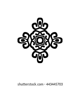 Abstract ethnic sign in black color isolated on white background. Vector illustration. File editable, scalable and easy color change.