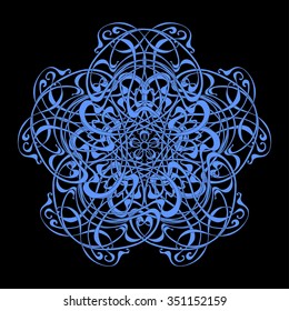 Abstract ethnic stranded circular pattern. Mandala.  Art Nouveau