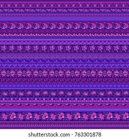 Abstract ethnic strip ornamental vector background. Seamless pattern