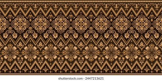 Abstract ethnic stripe background. Ornamental vector border