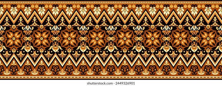 Abstract ethnic stripe background. Ornamental vector border