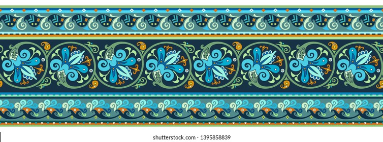 Abstract ethnic stripe pattern, ornamental vector background