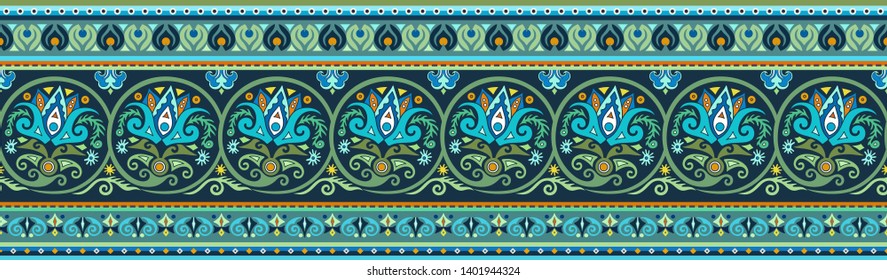 Abstract ethnic stripe pattern, ornamental vector background