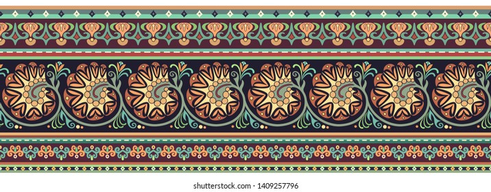 Abstract ethnic stripe pattern, ornamental vector background