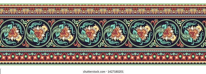 Abstract ethnic stripe pattern, ornamental vector background