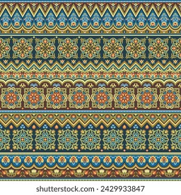 Abstract ethnic stripe pattern, ornamental vector background. Seamless pattern