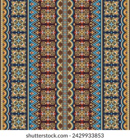 Abstract ethnic stripe pattern, ornamental vector background. Seamless pattern
