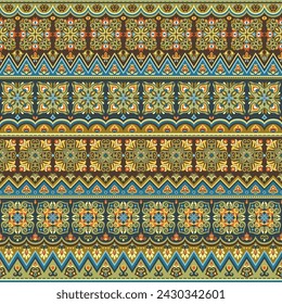 Patrón de rayas étnicas abstractas, fondo de vector ornamental. Patrón sin fisuras