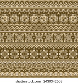 Abstraktes ethnisches Streifenmuster, ornamentaler Vektorhintergrund. Nahtloses Muster