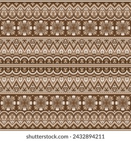 Abstract ethnic stripe pattern, ornamental vector background. Seamless pattern