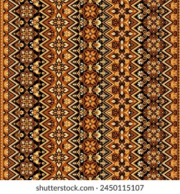 Abstract ethnic stripe pattern, ornamental vector background. Seamless pattern