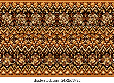 Abstract ethnic stripe pattern, ornamental vector background. Seamless pattern