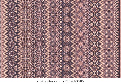 Abstract ethnic stripe pattern, ornamental vector background. Seamless pattern