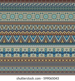 Abstract ethnic stripe pattern, ornamental vector background. Seamless pattern