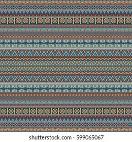 Abstract ethnic stripe pattern, ornamental vector background. Seamless pattern