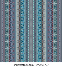 Abstract ethnic stripe pattern, ornamental vector background. Seamless pattern
