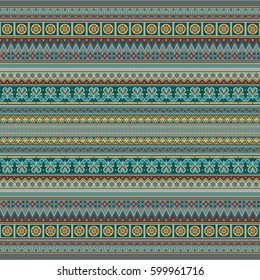 Abstract ethnic stripe pattern, ornamental vector background. Seamless pattern