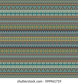 Abstract ethnic stripe pattern, ornamental vector background. Seamless pattern
