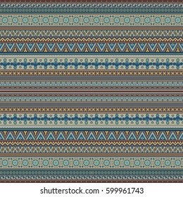 Abstract ethnic stripe pattern, ornamental vector background. Seamless pattern