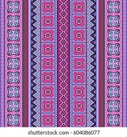 Abstract ethnic stripe pattern, ornamental vector background. Seamless pattern