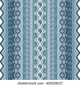 Abstract ethnic stripe pattern, ornamental vector background. Seamless pattern