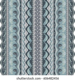 Abstract ethnic stripe pattern, ornamental vector background. Seamless pattern