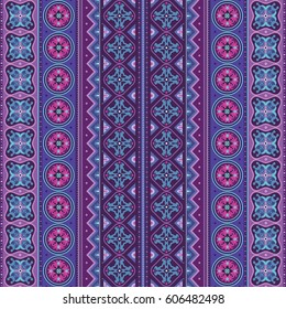 Abstract ethnic stripe pattern, ornamental vector background. Seamless pattern