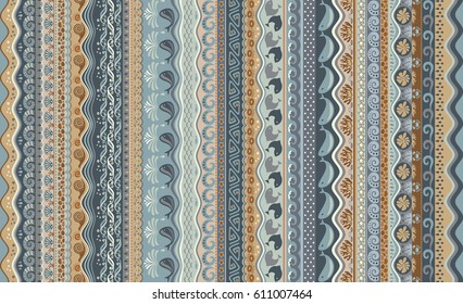 Abstract ethnic stripe pattern, ornamental vector background