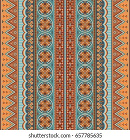 Abstract ethnic stripe pattern, ornamental vector background. Seamless pattern