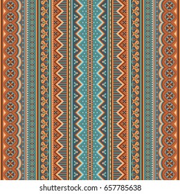 Abstract ethnic stripe pattern, ornamental vector background. Seamless pattern