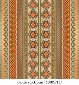 Abstract ethnic stripe pattern, ornamental vector background. Seamless pattern